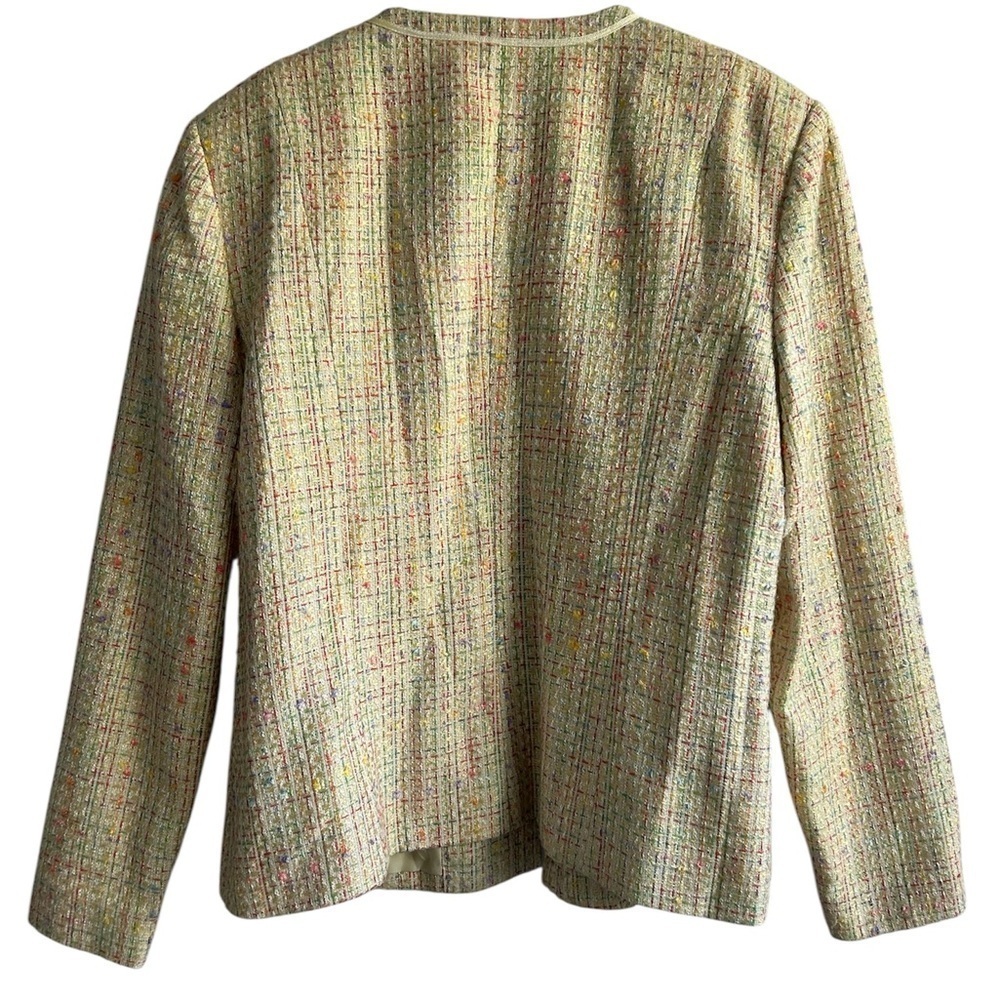 Laura Scott Tweed Pastel Cream Blazer • Used • Size: 16 - Picture 2 of 3